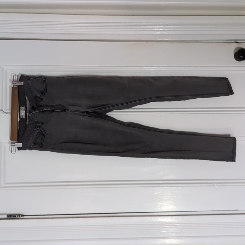 Vintage Free People High Rise Faded Grey Skinny Cropped Jeans